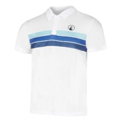 Ocean Block Stripe Tournament Polo Men - White, Blue