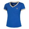 Retro V-Neck T-Shirt Women - Blue