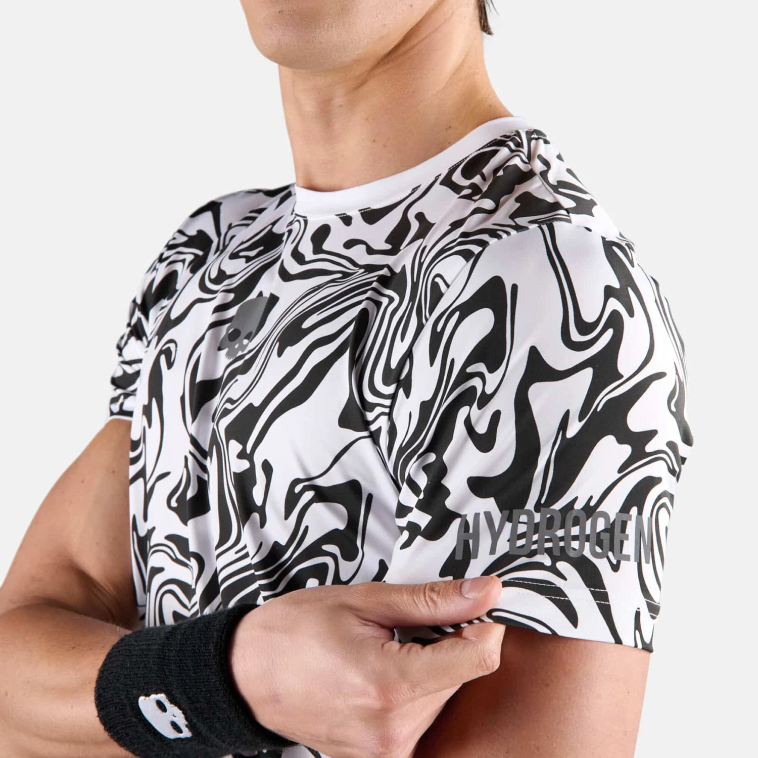 Hydrogen Tech Chrome T-Shirt Men - White, Black 16 Hydrogen Tech Chrome T-Shirt Men - White, Black - Image 14