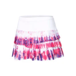 Sunburst Pleated Scallop Skirt Women - White, Multicoloured