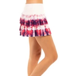 Sunburst Pleated Scallop Skirt Women - White, Multicoloured -Viva Wear Closet Store 01233000 12