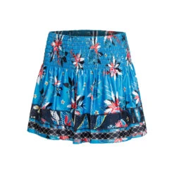 Long Beach Bound Smocked Skirt Women - Blue, Multicoloured