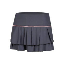 Pleat Tier With Piping Skirt Women - Dark Grey, Apricot