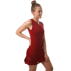 ADIDAS Club Dress Women - Dark Red, White -Viva Wear Closet Store 12615000 24