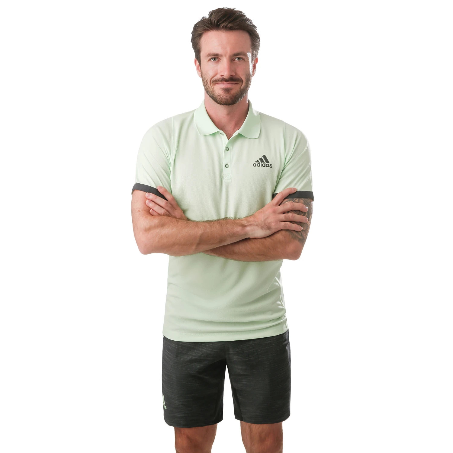 ADIDAS New York Melange Shorts Men - Dark Grey, Mint 4 ADIDAS New York Melange Shorts Men - Dark Grey, Mint - Image 3
