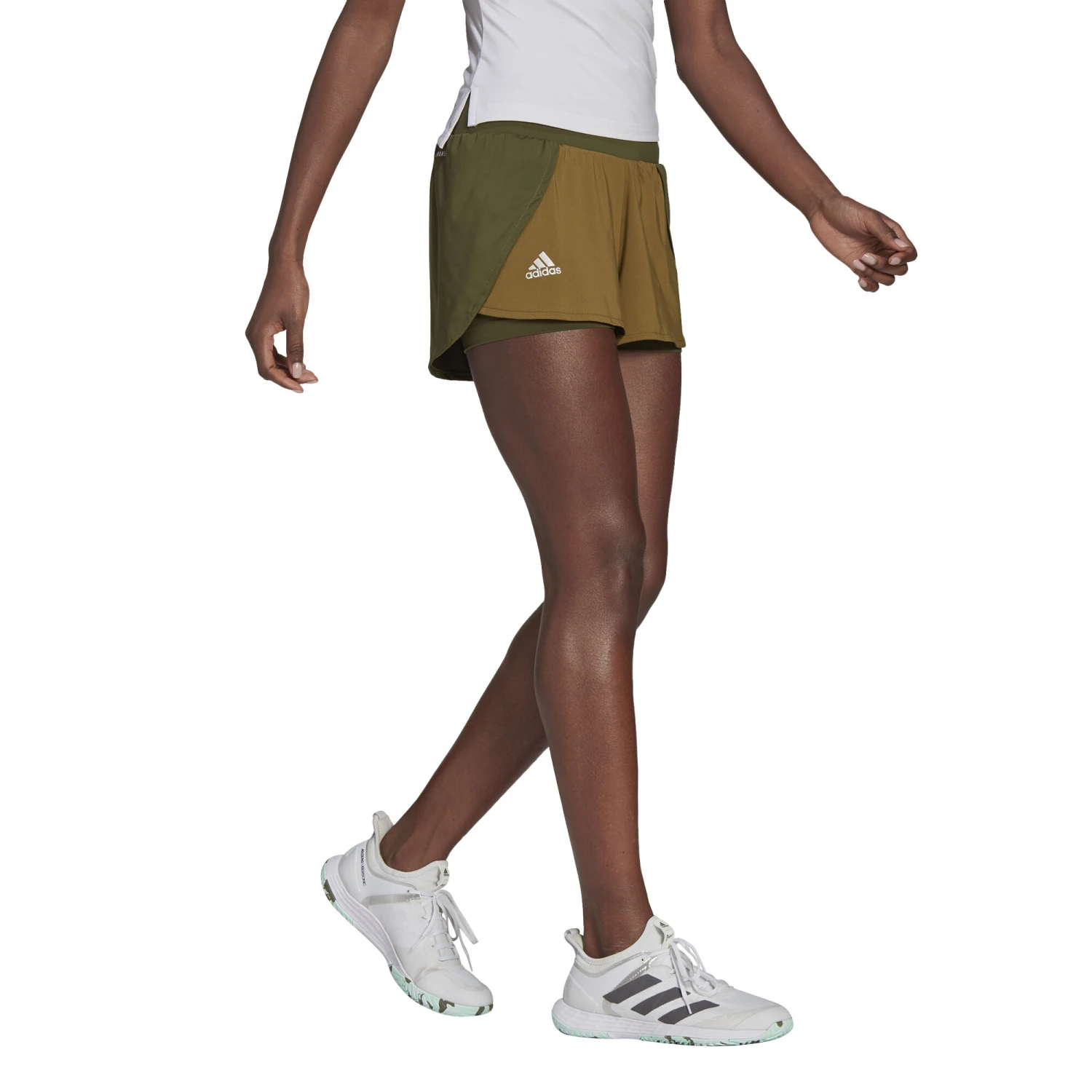 ADIDAS Match Shorts Women - Olive, Brown 4 ADIDAS Match Shorts Women - Olive, Brown - Image 2