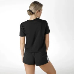 ADIDAS 3-Stripes Crop T-Shirt Women - Black, White -Viva Wear Closet Store 15531000 12
