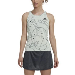 ADIDAS Club Graphic Tank Top Women - Light Green -Viva Wear Closet Store 17345000 15