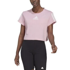 ADIDAS Cotton-Touch Cropped T-Shirt Women - Pink -Viva Wear Closet Store 17392000 15