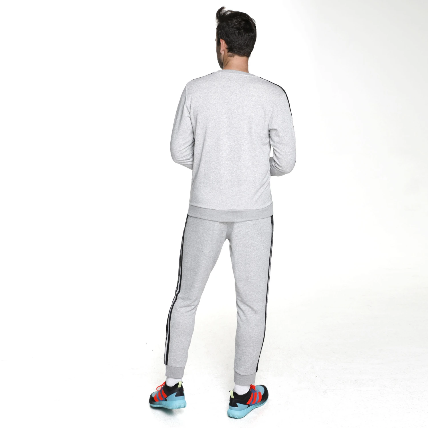 ADIDAS 3 Stripes French Terry Cotton-Touch Training Pants Men - Grey 6 ADIDAS 3 Stripes French Terry Cotton-Touch Training Pants Men - Grey - Image 4