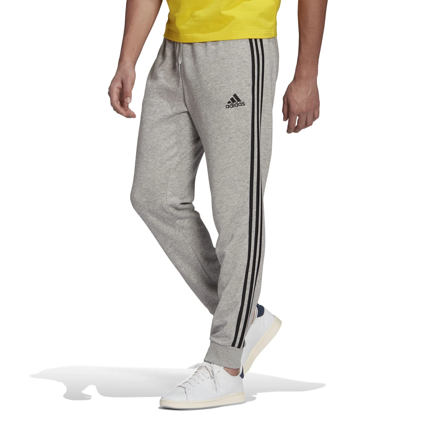 ADIDAS 3 Stripes French Terry Cotton-Touch Training Pants Men - Grey 7 ADIDAS 3 Stripes French Terry Cotton-Touch Training Pants Men - Grey - Image 5