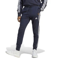 ADIDAS Essentials French Terry Tapered Cuff 3-Stripes Training Pants Men - Dark Blue, White -Viva Wear Closet Store 17902000 13