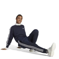 ADIDAS Essentials French Terry Tapered Cuff 3-Stripes Training Pants Men - Dark Blue, White -Viva Wear Closet Store 17902000 15