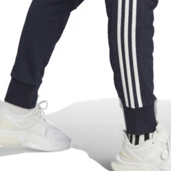 ADIDAS Essentials French Terry Tapered Cuff 3-Stripes Training Pants Men - Dark Blue, White -Viva Wear Closet Store 17902000 17
