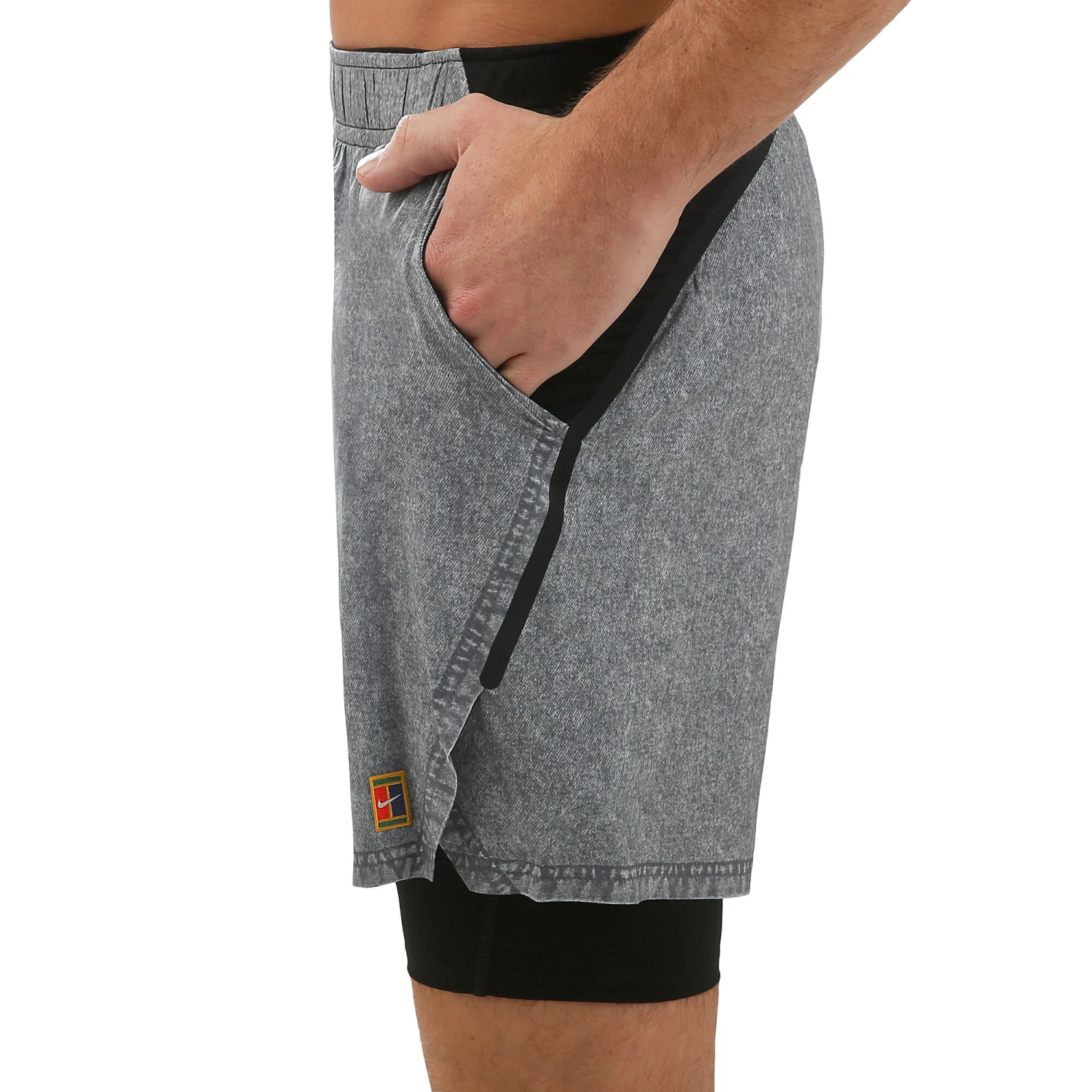 Nike Court Flex Dri-Fit Ace Shorts Men - Lightgrey, Black 5 Nike Court Flex Dri-Fit Ace Shorts Men - Lightgrey, Black - Image 3