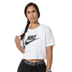 Nike Sportswear Essential Crop T-Shirt Women - White, Black -Viva Wear Closet Store 50312000 10