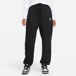 Nike Sportswear Club Fleece Mid-Rise Oversized Training Pants Women - Black -Viva Wear Closet Store 55471000 11