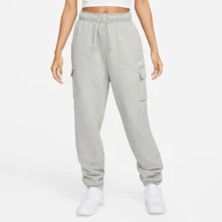 Nike Sportswear Club Flouncy MR Cargo Training Pants Women - Grey, White -Viva Wear Closet Store 56168000 13